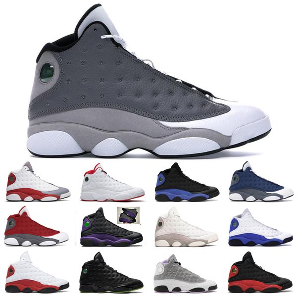 13 13s mens basketball shoes 36-47 island green black cat soar green pink reverse he got game men sports sneakers